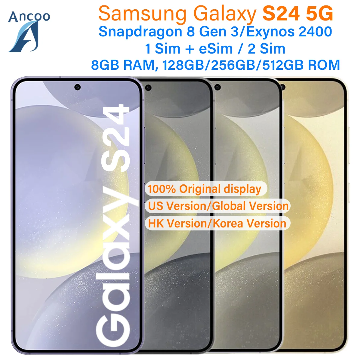 Samsung Galaxy S24 5G S921U1 S9210 S921B S921N 128G/256GB ROM 8GB RAM Snapdragon 8 Gen 3 Octa Core 6.2