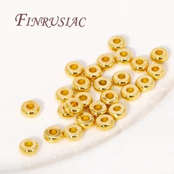 4/5MM Smooth Metal Separators Beads 18K Gold Plated Round Flat Spacer Beads Supplies For Jewelry,DIY Bracelets/Necklace Fittings