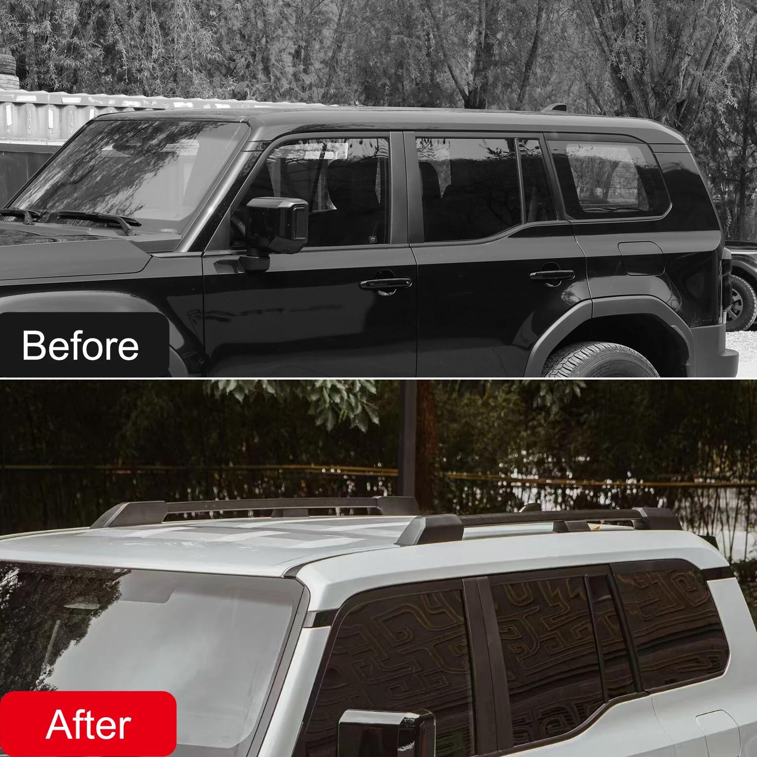 For Toyota Land Cruiser Prado J250 LC250 2024 2025 Roof Side Rails Luggage Carrier Roof Rack Exterior Cargo Accessories 2pcs