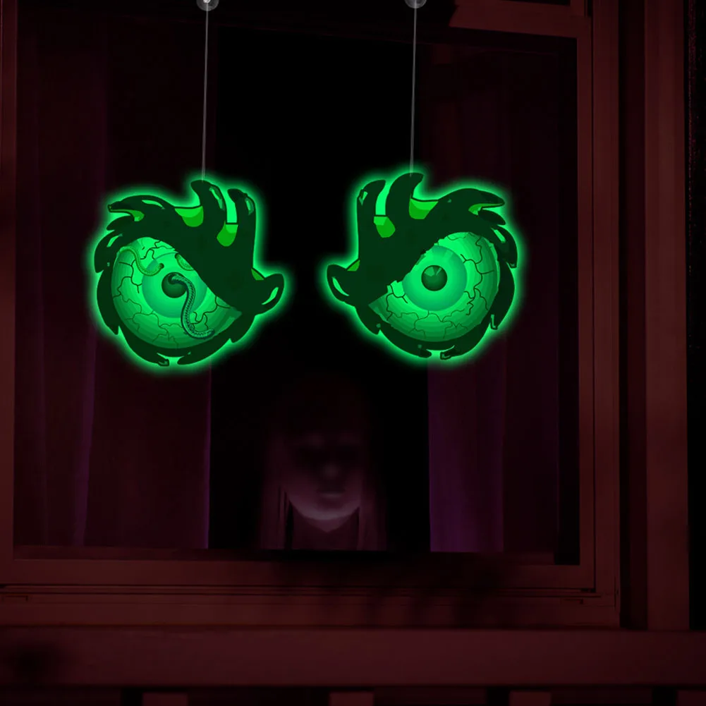 Fluorescent Halloween Ornament Double-Sided Fluorescent Eyes Halloween Trickery Night Giant Eyes Glow In The Dark