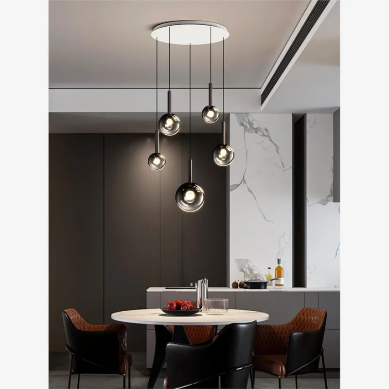 Designer's Creative Art LED Glass Hanging Lamp Restaurant Living Room Bedroom Villa Staircase Luxury Chandelier Home Decor Light view 2