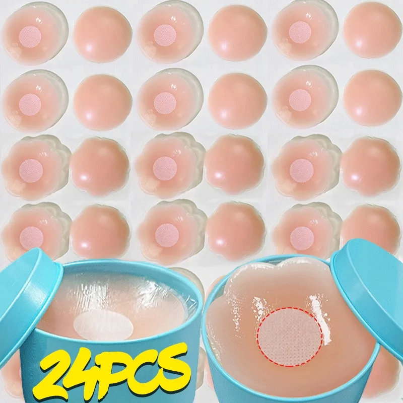 2-24PCS Invisible Self Adhesive Chest Paste Reusable Sticker Breast Petal Strapless Lift Up Bra Pad Silicone Petal Nipple Cover