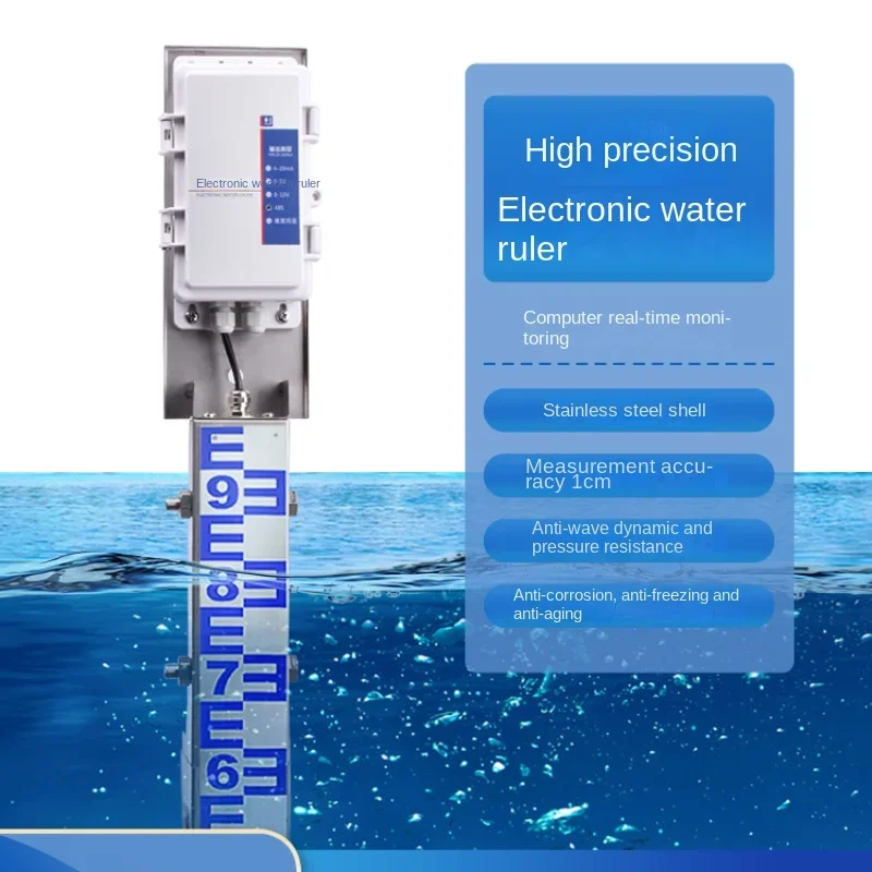 Electronic water gauge remote high-precision stainless steel water level meter for reservoir velocity and flow.