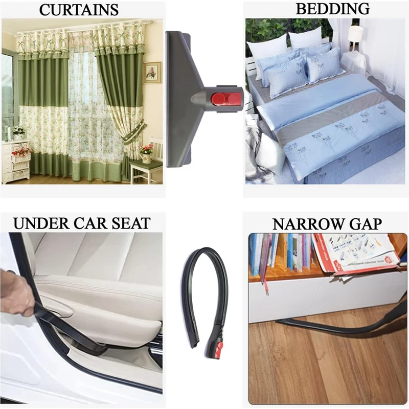 Flexible Crevice Tool and Vacuum Attachments for Dyson V7 V8 V10 V11 V15 Perfect for Dryer Vent, Household Cleaning Kit