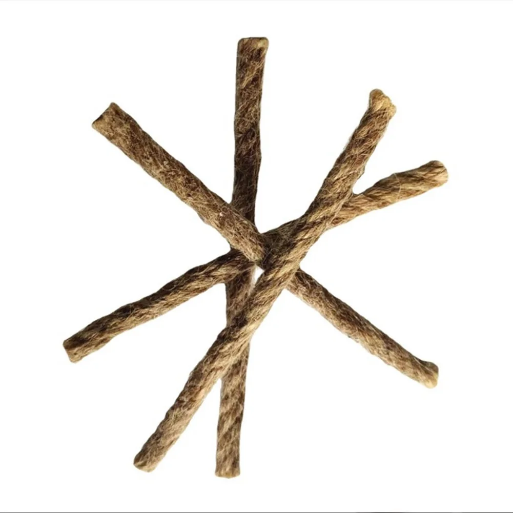 Natural Jute Tinder Rope 10 Pack for Outdoor Camping Survival Fire Ignition Field Use and Response Applications
