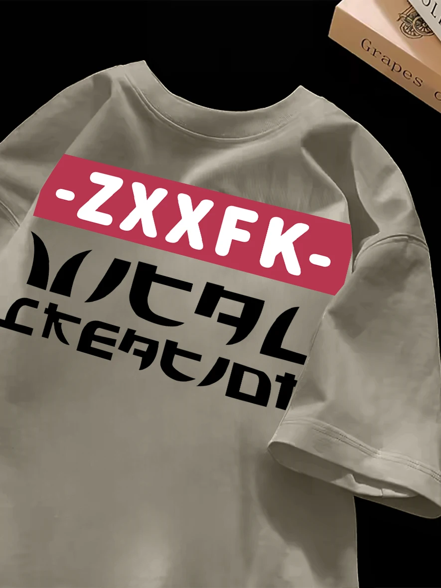 

Модная футболка с принтом и коротким рукавом, повседневная, дышащая, с геометрическим узором, молодежная, от китайского бренда