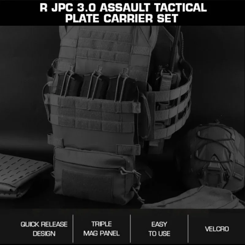 Outdoor R Series JPC3.0 Assault Configuration Quick Release Hunting Vest Set for Outdoor Training Hunting Games