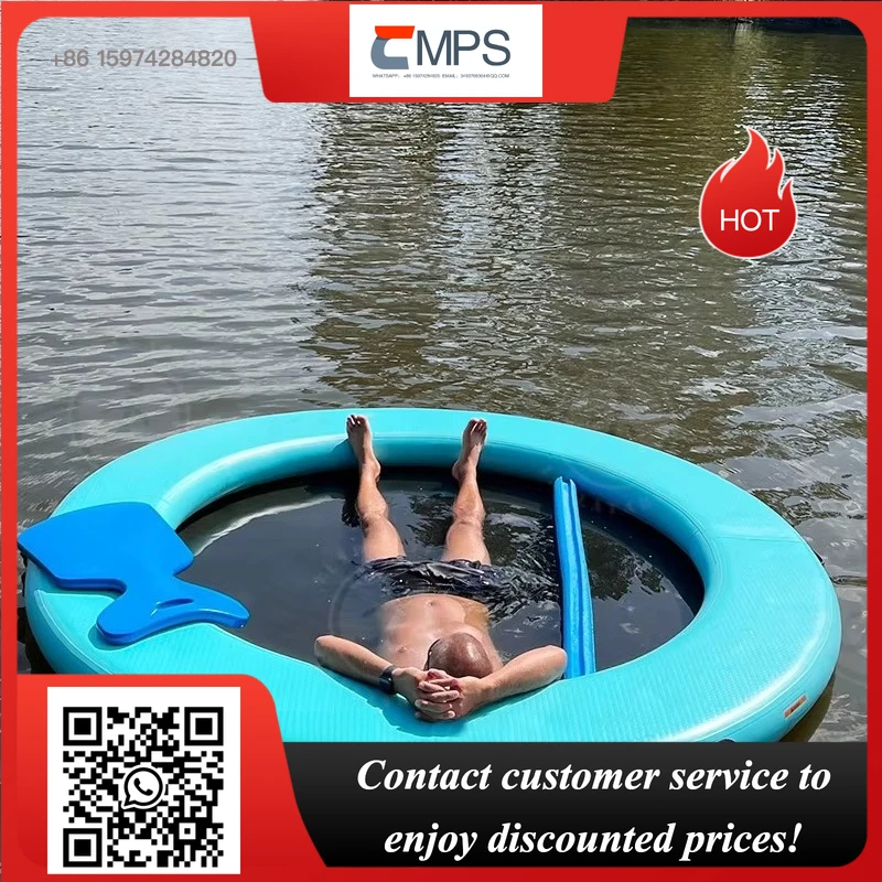 Manufacturer Custom Portable Floating Water Hammock Lounger Pool Inflatable Water Hammock with Mesh Center for Recreation