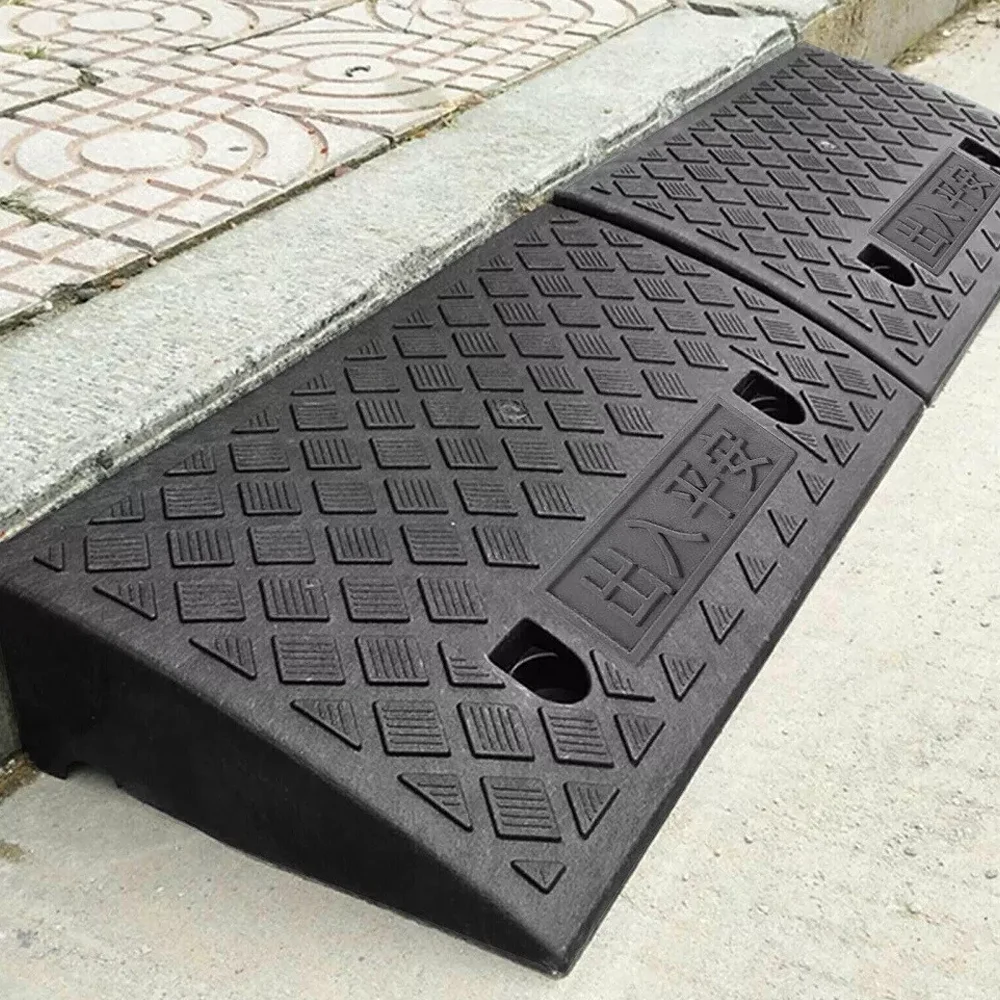 2/4 Stück Schwellenrampen 7 cm Höhe, rutschfeste Oberfläche für Motorrad, Rollstuhl, Haustiere, Türeinstieg, Bordsteinzugang