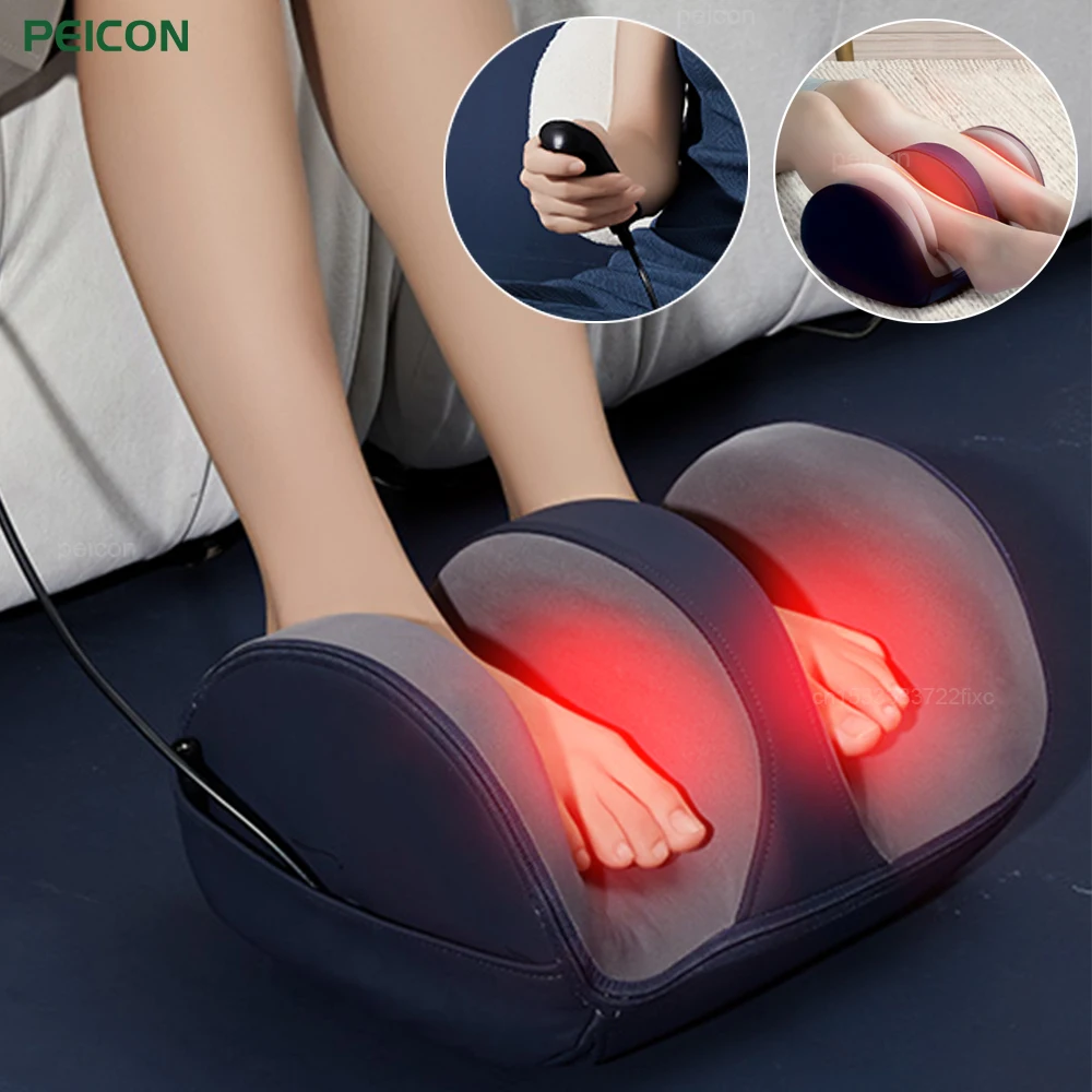 Electric Foot Massager Heating Therapy Shiatsu Kneading Deep Tissue Relax Heated Roller Calf Pain Relief Fatigue Muscle Massager