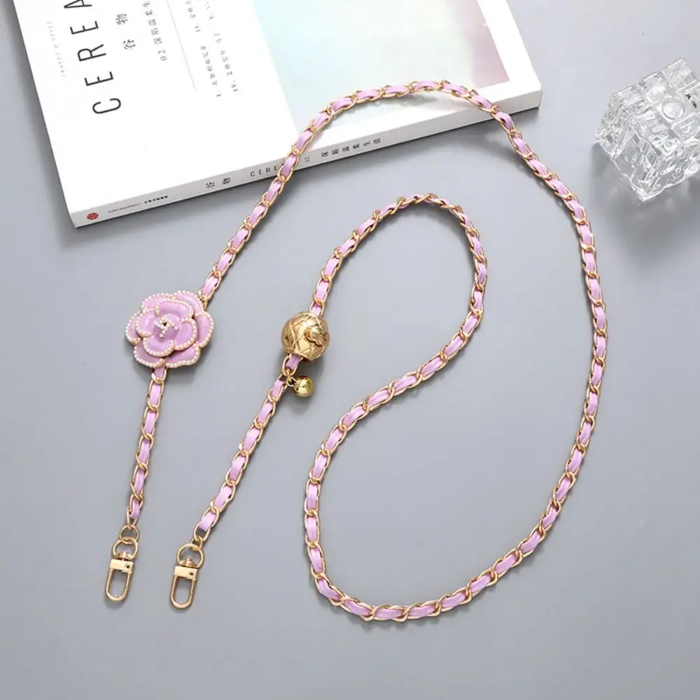

Anti-lost Crossbody Phone Chain Diagonal Leather Phone Case Hanging Long Camellia Phone Neck Straps Bag Pendant