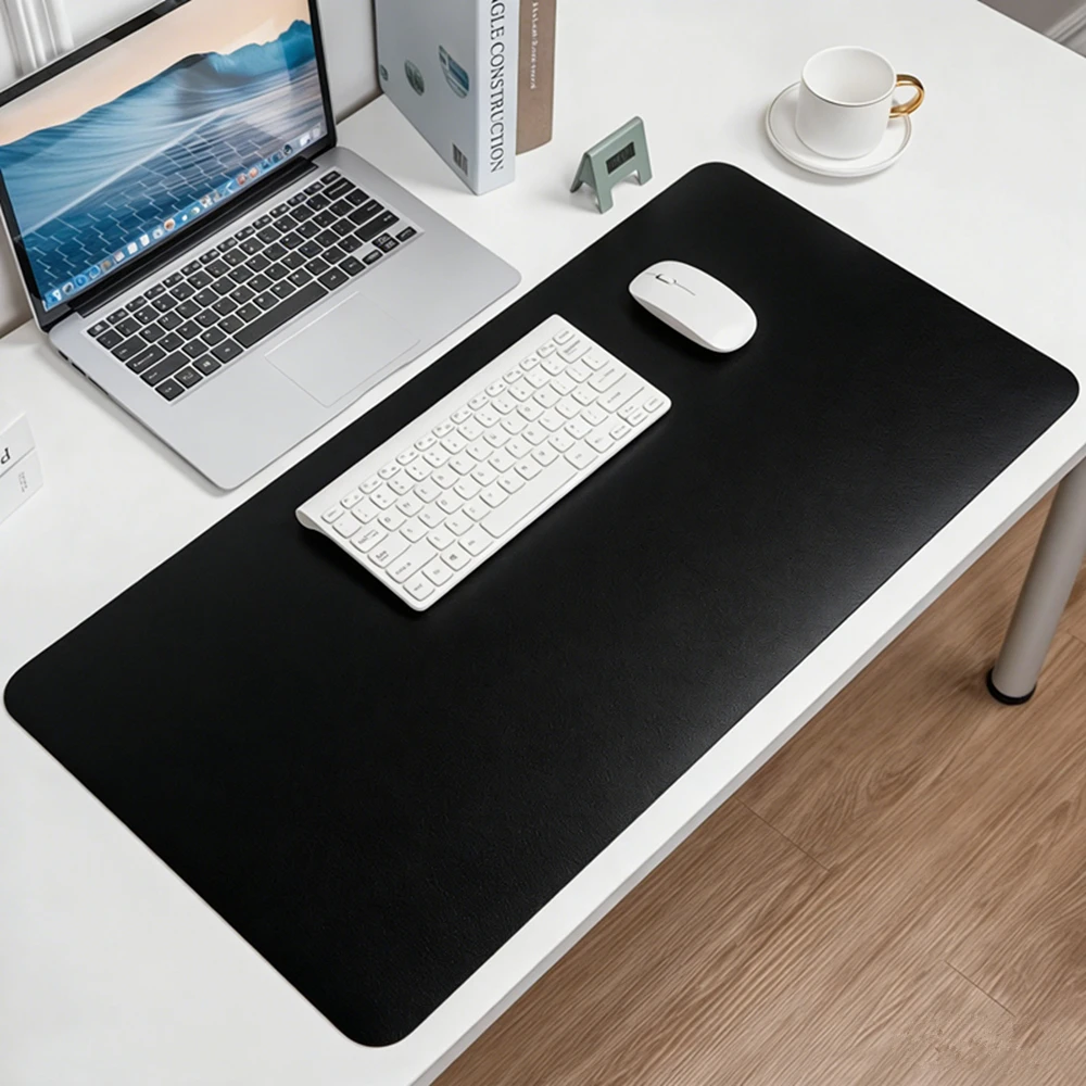 Solid Black Desk Mat Anti-Slip Larger XXXL Art Design Waterproof Table Game Layout for Office Keyboard Mouse Pads Accessories