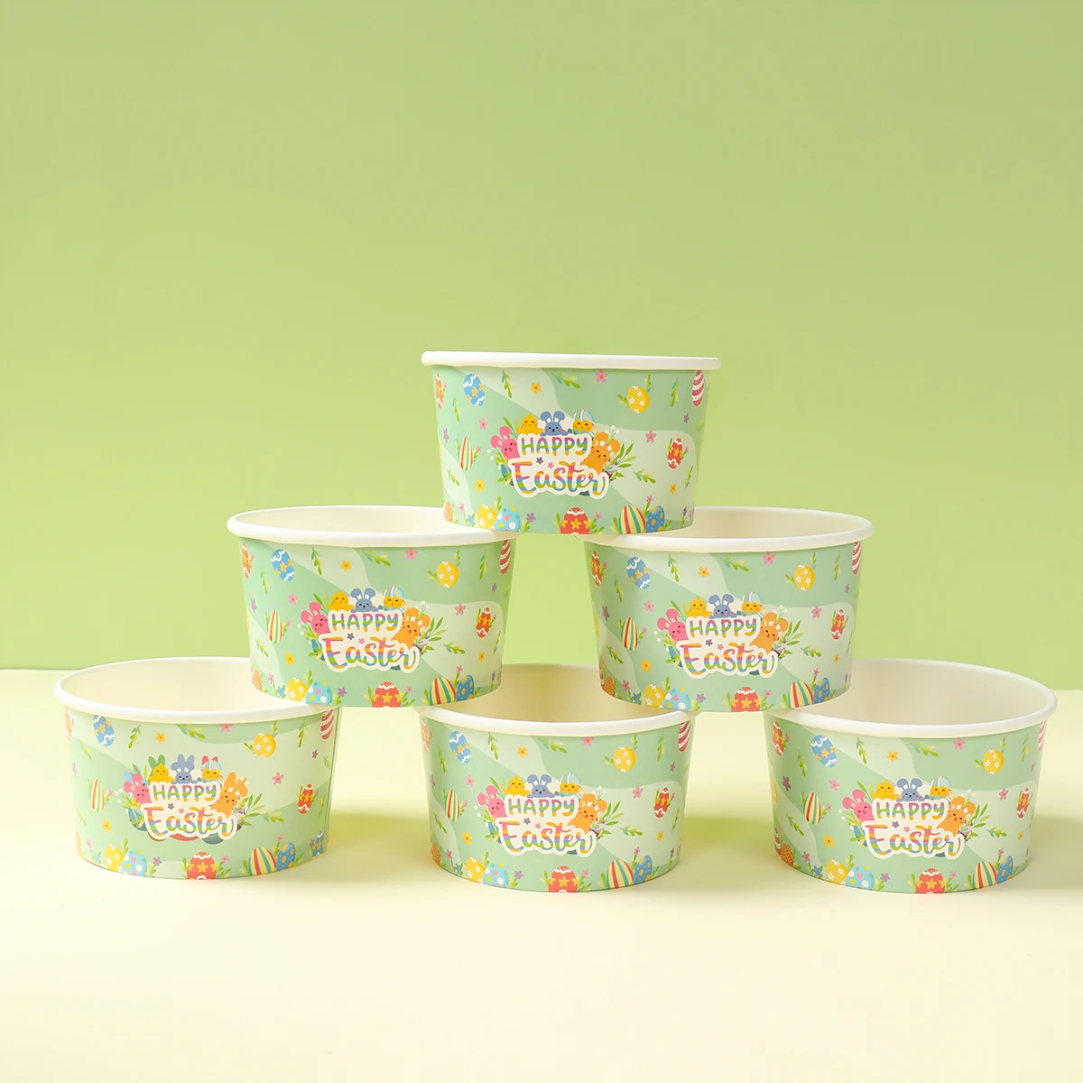 Happy Easter Paper Bowls Easter Decoration 2025 for Home Bunny Egg Bowls Easter Party Decor Kids Favor Easter Party Supplies