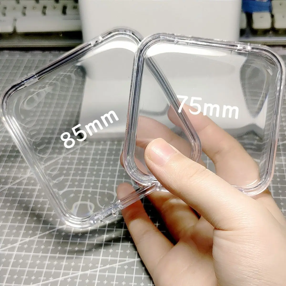 Mini Storage Box Square Acrylic Case for Earring Ring Jewelry Packaging Transparent Portable Grocery Storage Badge Organizer