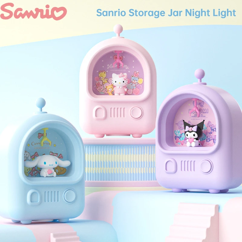 

Kawaii Sanrio Hello Kitty Creative Cartoon Cute Piggy Bank Night Light Usb Charging Port Room Decoration Children's Holiday Gift