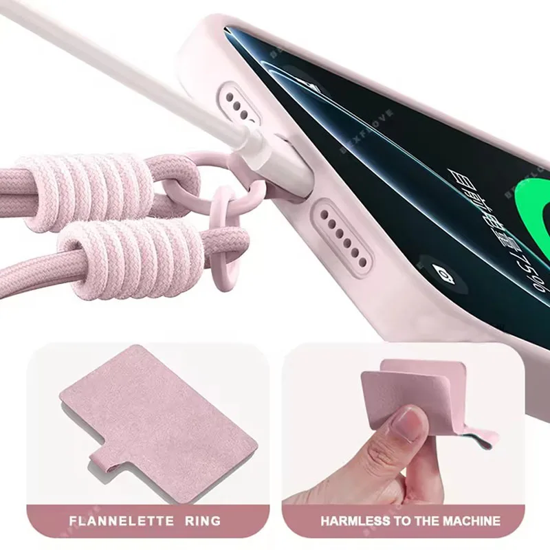 Solid Color Mobile Phone Anti Loss Bracelet Lanyard