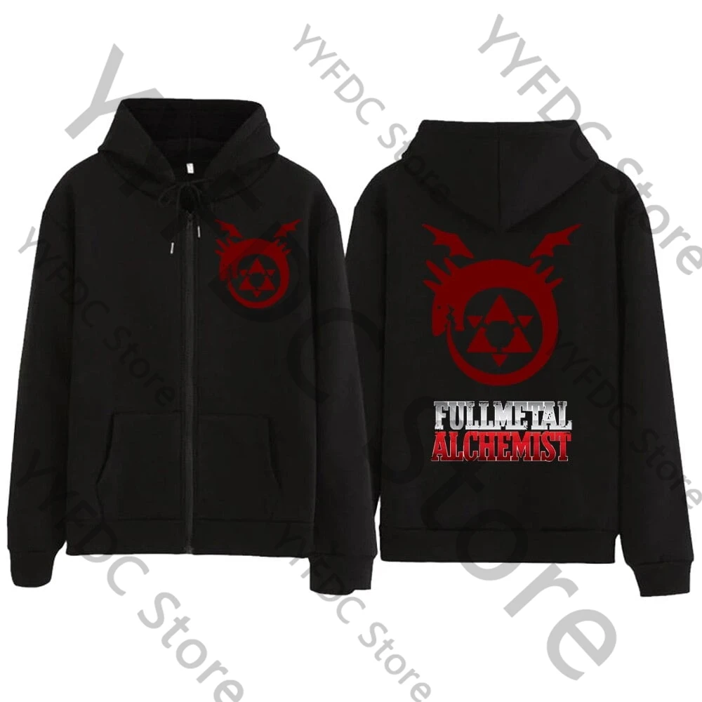 Fullmetal Alchemist Zipper Hoodie Sweatshirt Anime fashion Women/Men Edward Elric Casual autumn Pullover Harajuku Popular hoodie