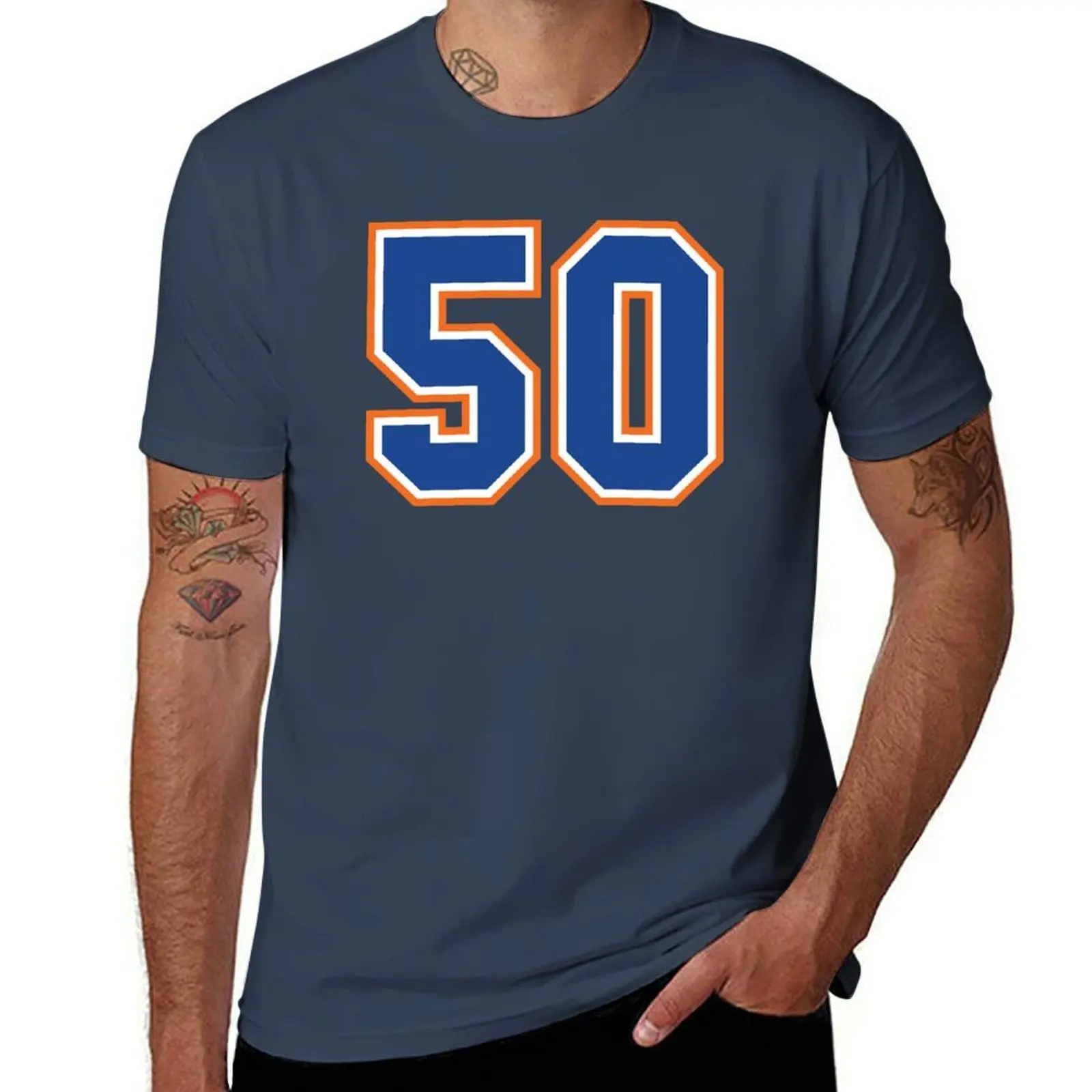 Number Sports Fifty 50 Jersey T-Shirt Breathable Mesh Panel T-Shirt