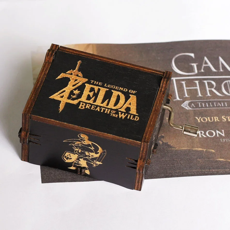 ==Nuevo Anime The Legend of Zelda caja de música DIY calidad de madera creativa colección de música de manivela juguete de Hobby Navidad