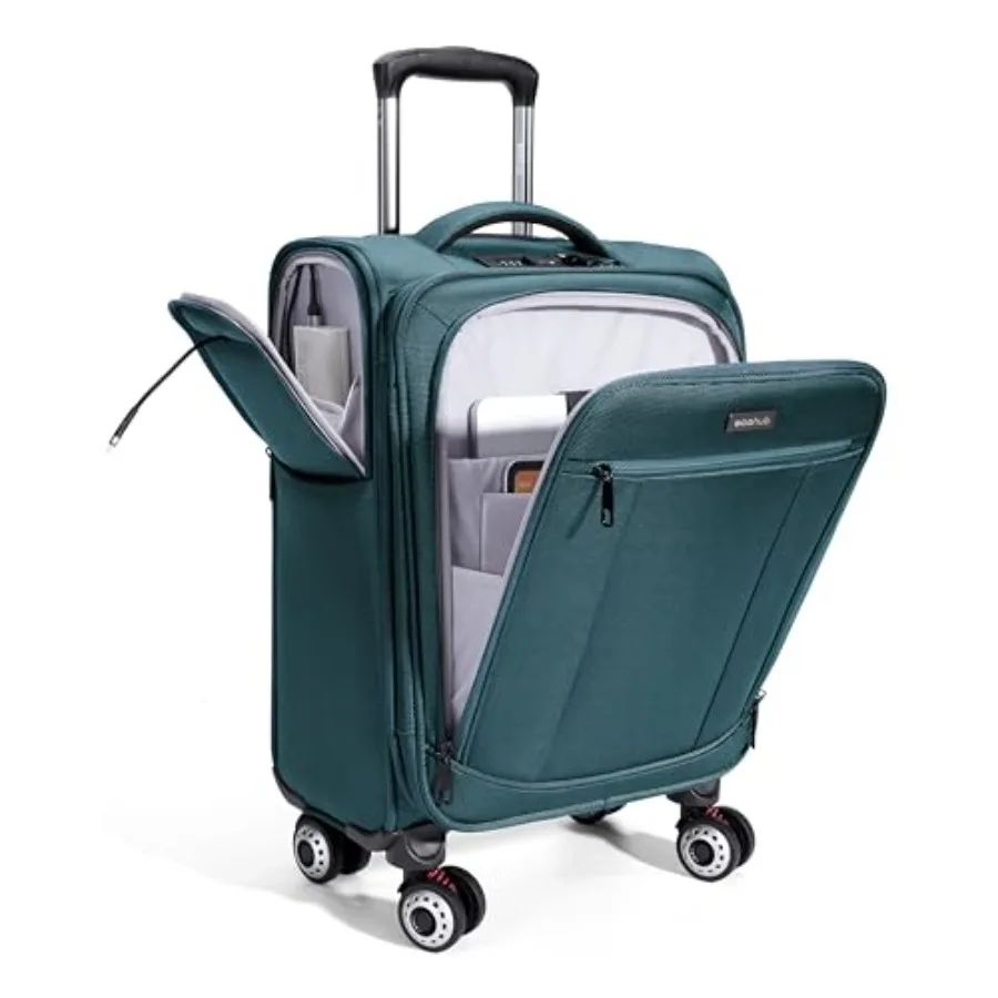 

Carry On Luggage Airline Approved, 20 Inch Softside Carry On Suitcase with Spring Shock-Absorbing Spinner Wheels, Lightweight T