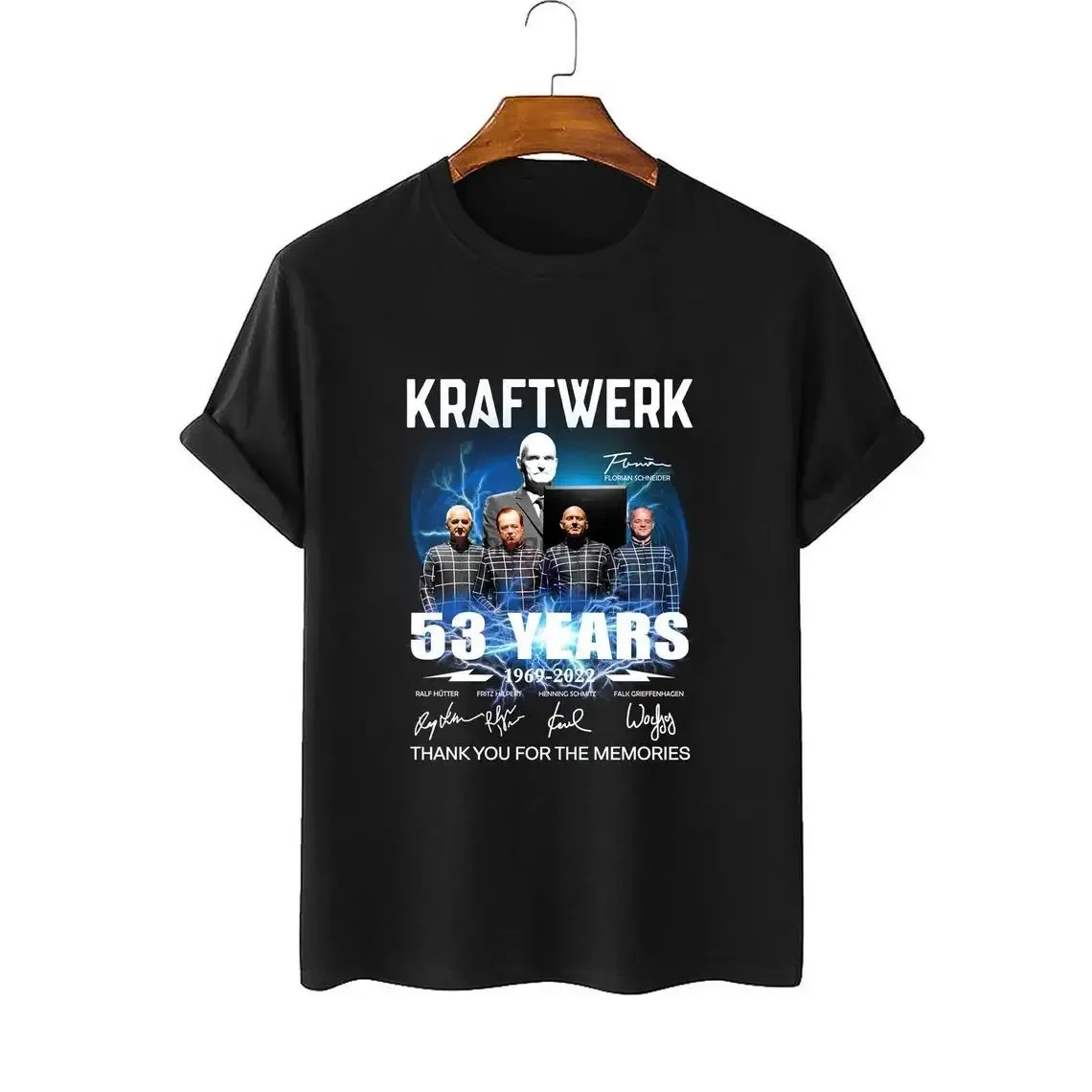 Kraftwerk 53 Years Thank You For The Memories T-ShirtKraftwerk Band Members Signatures For Fans TshirtPop Rock Music Lovers Tshi