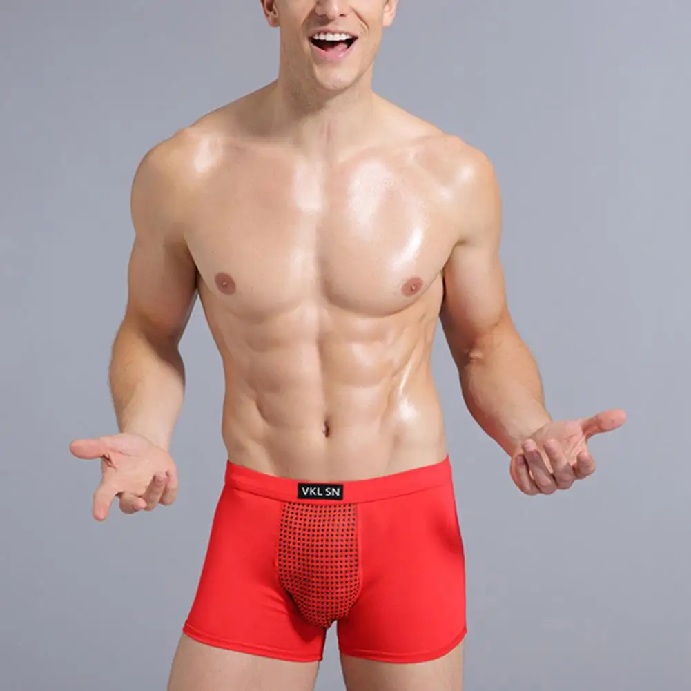 2026 Magnetic Physiological Underwear Men Boxers Sweat Absorption U Convex Massage Plus Size Men Underpants Inner Wear 90
