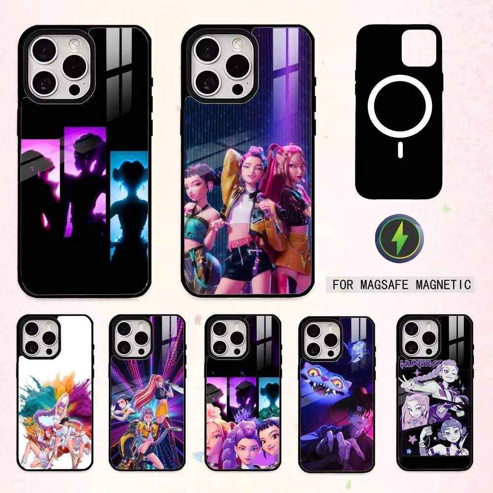

KPop D-Demon H-Hunters Phone Case For iPhone17,16,15,14,13,12,11 Plus,Pro Max Magnetic For Magsafe Wireless Charging