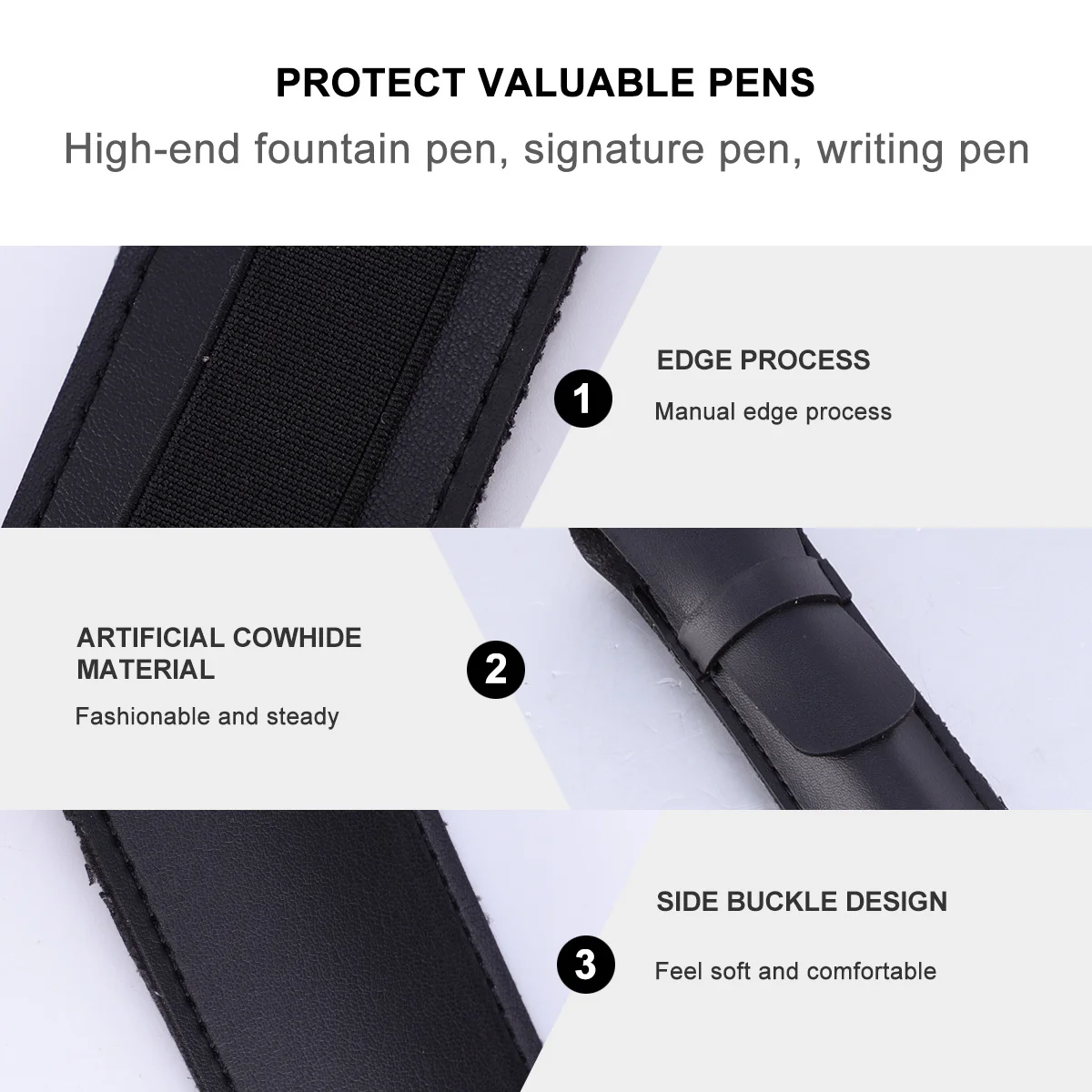 

1Pcs Universal Stylus Pen Storage Pouch Made of Premium PU Protective Compact Case with Elastic Band for Writing Pens