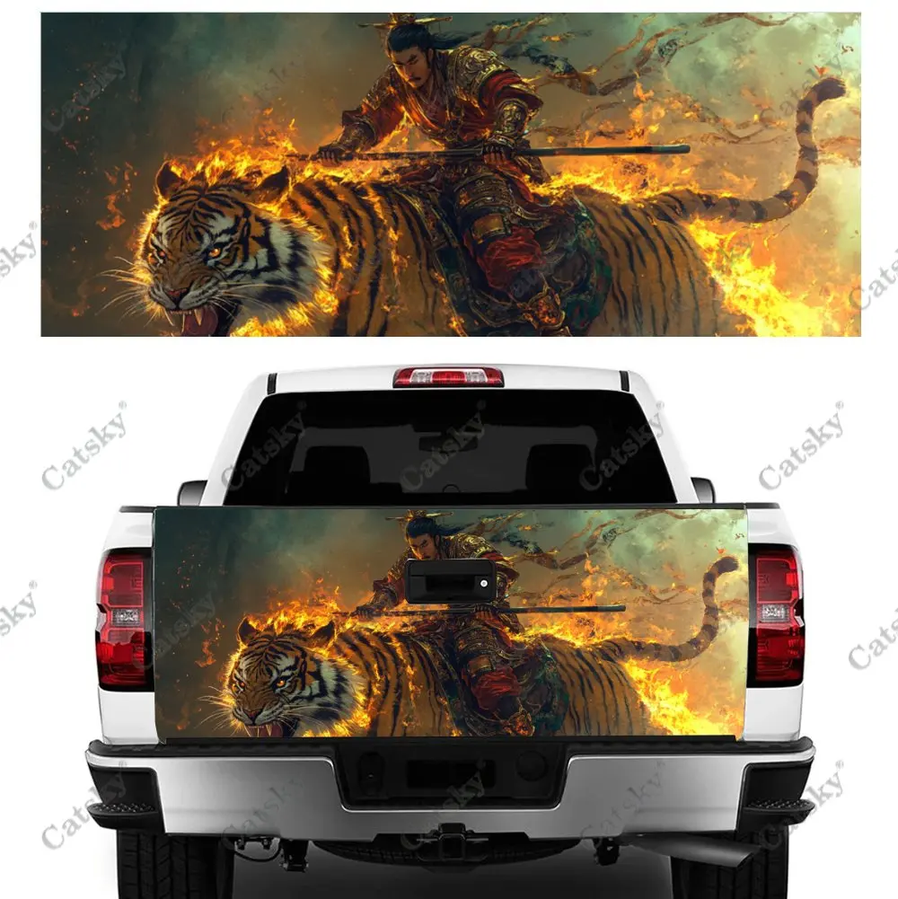 

Wukong Rides Flame Tiger Автомобильный хвост багажника Защита Vinly Wrap Крышка Наклейка Автоаксессуары Декор на капот Наклейка для внедорожного пикапа