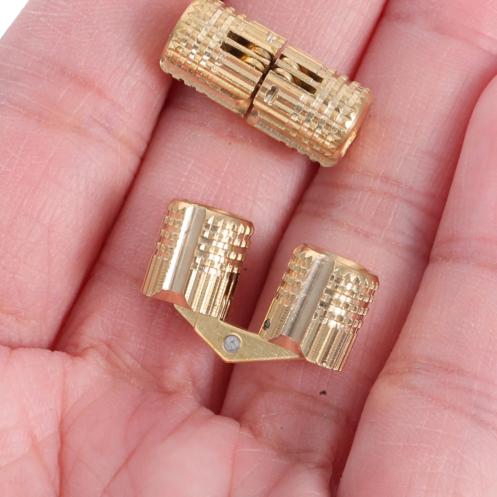 2Pcs Hidden Invisible Concealed Brass Barrel Hinge Seamless Cabinet Door Hinge for Jewelry Keepsake Music Pencil Boxes