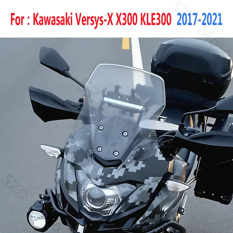 

Ветровое стекло для Kawasaki Versys-X Versys X300 X 300 KLE 300 KLE300 2017 2018 2019 2020 2021, ветрозащитный дефлектор, серый
