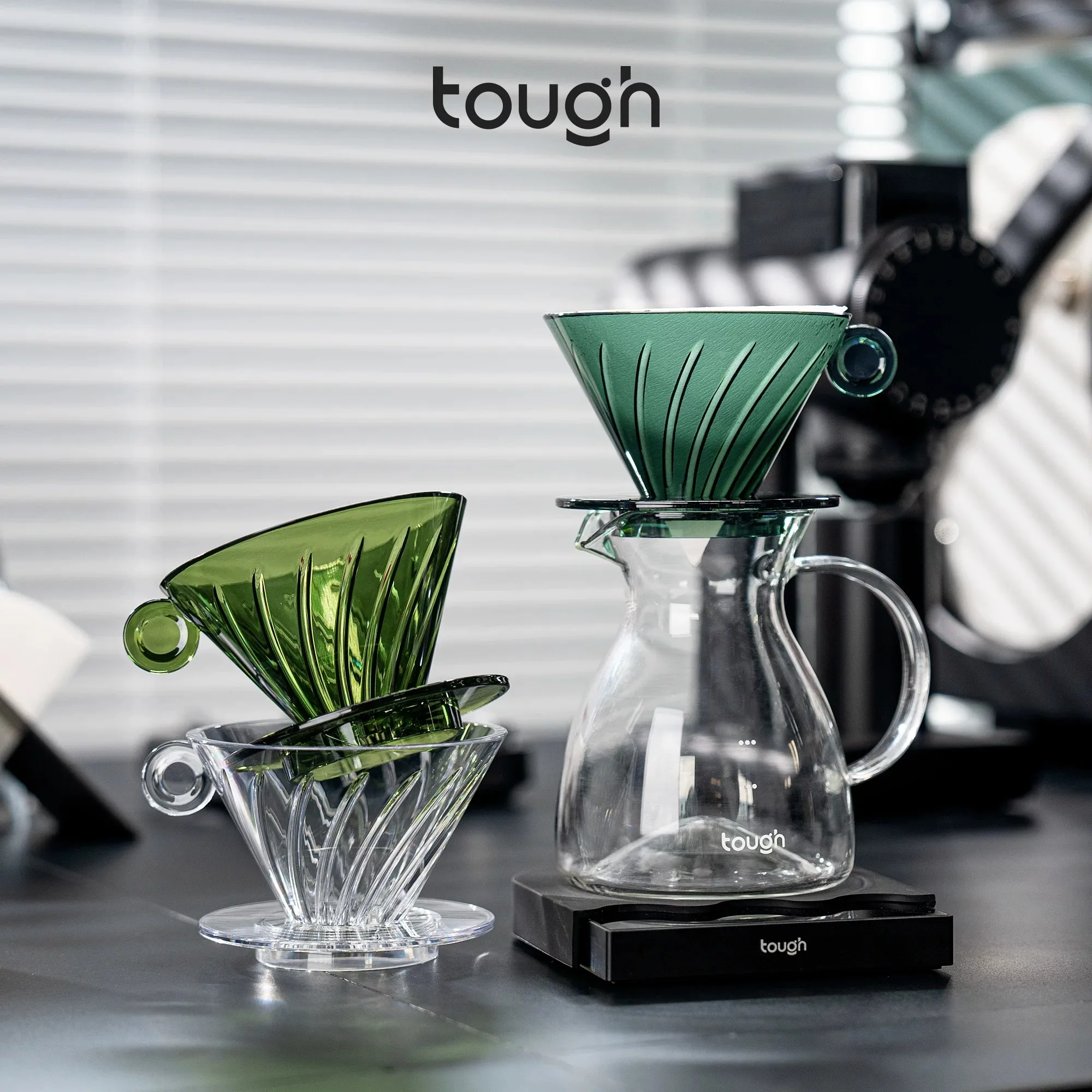 Tough Coffee Hurricane V60 Dripper 01 Fast Flow 16 Spiral Ribs Large Hole Low Bypass Cone Pour Over Coffee Filter 1-2 Cups