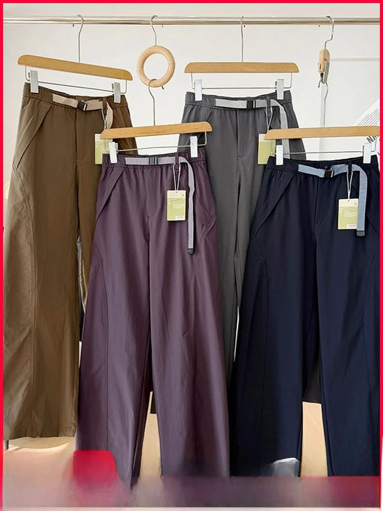 

Женские повседневные брюки для активного отдыха, свободный крой, из технологичной ткани, с тройной защитой, весенние, в рабочем стиле, прямые штанины, на молнии, с естественной талией