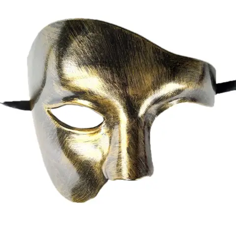 Men's Masquerade Mask Halloween Masquerade Mask Vintage Italy Male Phantom Of The Opera Half Face Holiday Party Dress Up