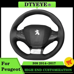 Car Steering Wheel Cover For Peugeot 308 2014-2017 Customized DIY Car Accessories Interiors Original Steering Wheel Braid