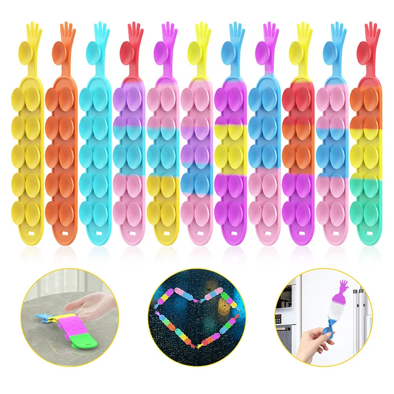 Squidopop ventosa Fidget Square Pat Pat foglio di Silicone giocattolo bambini Antistress spremere giocattolo Antistress morbido giocattolo Squishy