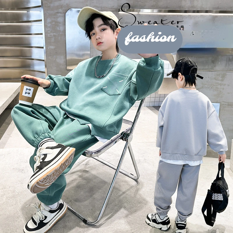 

Boys Clothing Set Children Outerwear Tops Pants 2Pcs Outfits Kids Teenage Costume Suit Spring Autumn Trend