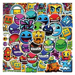 53PCS Game Geometry Dash Stickers Cartoon Decals Waterproof Decorative Skateboard Laptop Bicycle PVC Cool Sticker Kids Toy