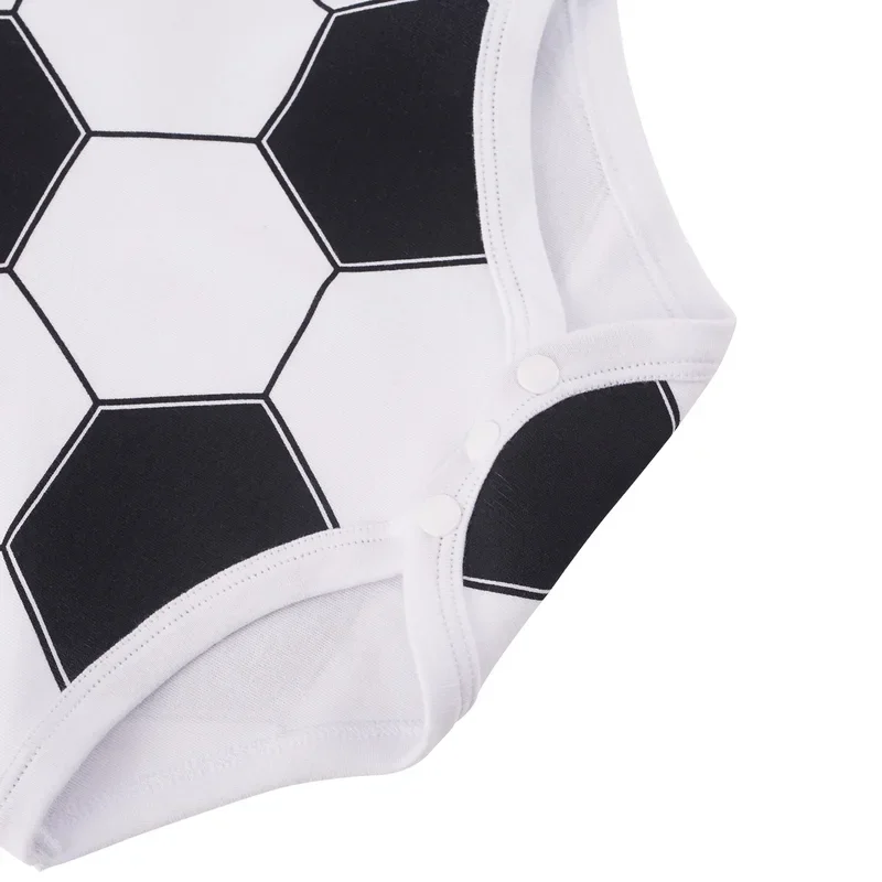 Bodysuit de futebol recém-nascido para o bebê menino, traje cosplay, roupas halloween, shorts manga, roupas de verão