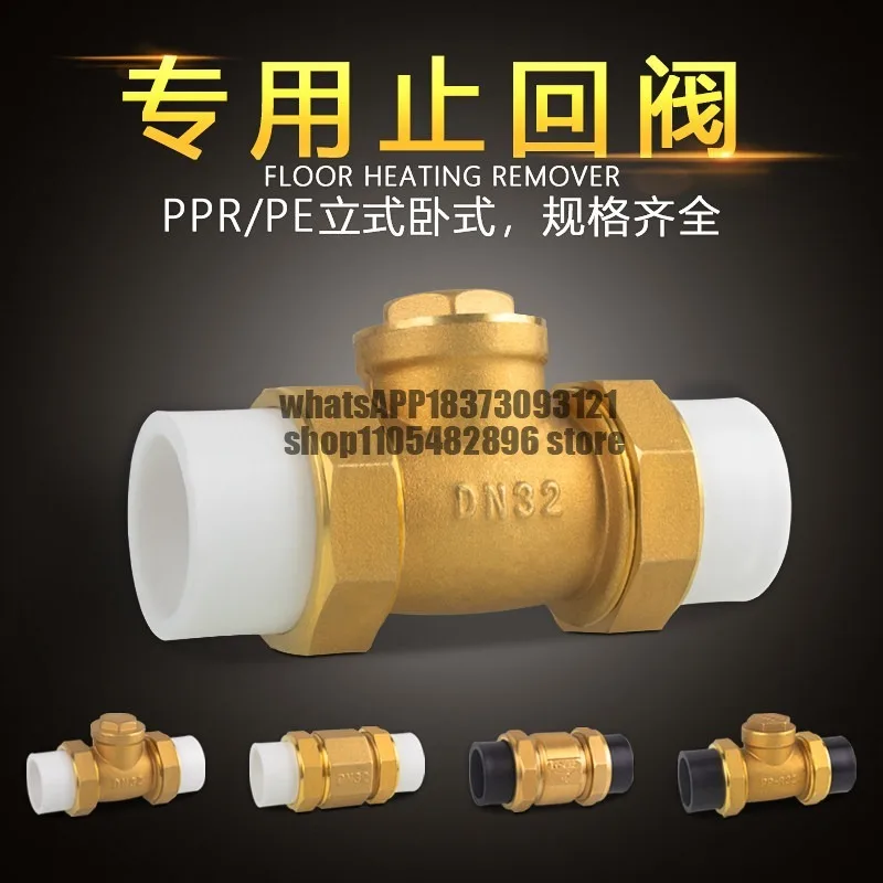 Check valve PPR copper horizontal and vertical double-live check valve backward stop tap water pipe table 4/6 minutes DN20/25/32