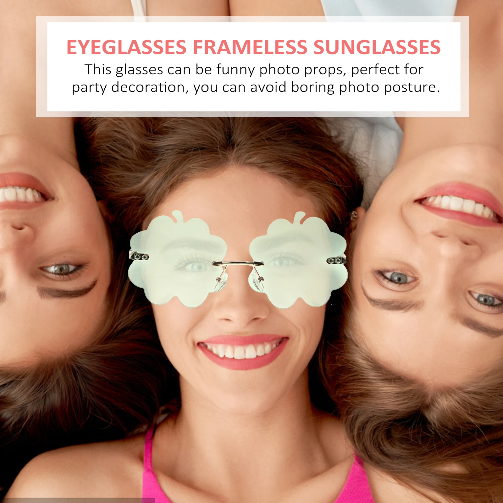 

Personalized Sunglasses Novelty Rimless Eyeglasses Irregular Shape PC Material Fashion Party Accessories Cool Vacations