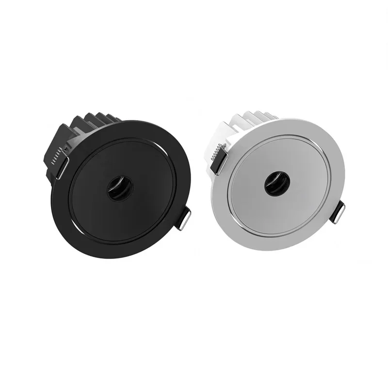 Small Round Hole Deep Anti-Glare Spotlights, Embedded Hotel Living Room and Bedroom Ceiling Lights, Adjustable Background Wall