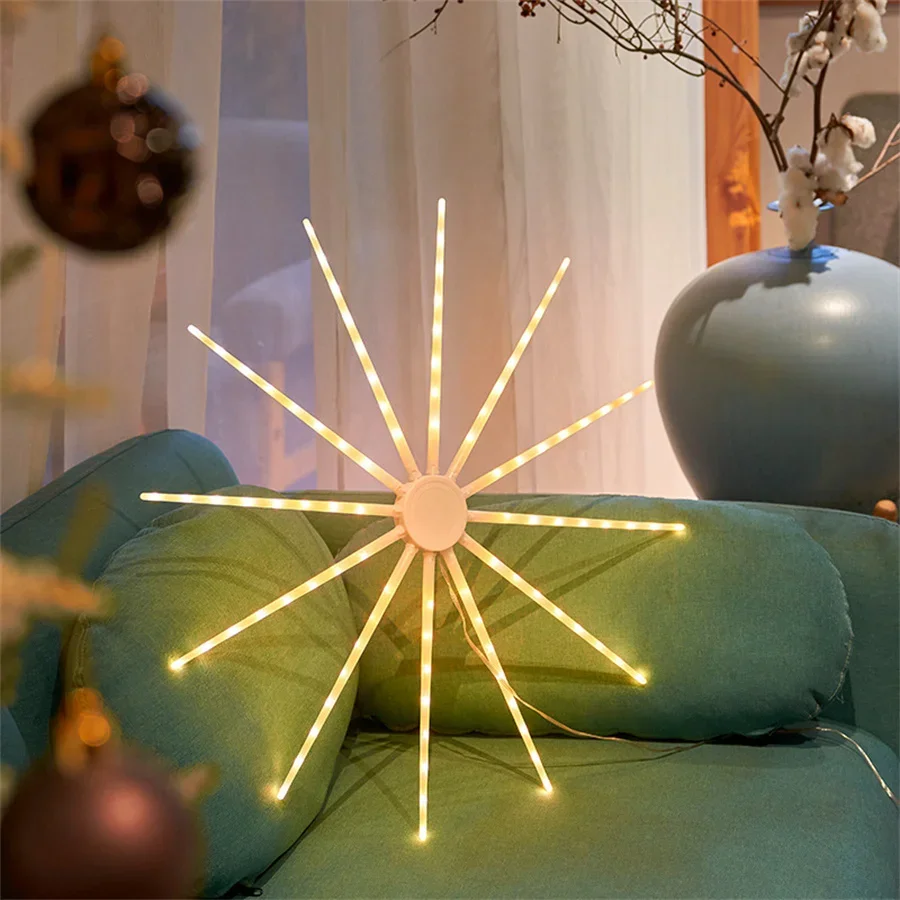 LED Meteor Starburst Light 48/96 LED Hanging Firework Light Christmas Firework Light Holiday Fairy String Light With Remote