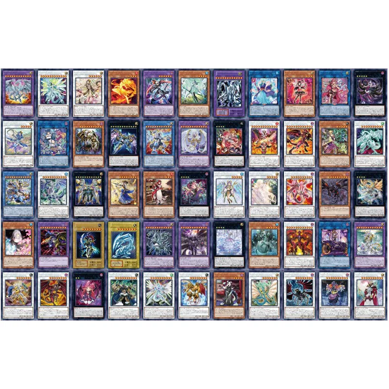 55Pcs/set Anime Cards Yu Gi Oh Duel Monsters Blue-Eyes White Dragon Ghost Sister Swordsoul Game Collection Cards Toys Xmas Gift