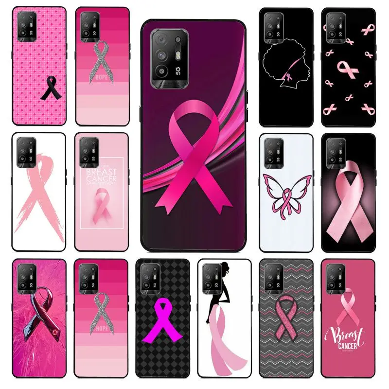 Girly Breast Cancer pink Ribbon Phone cover For OPPO A74 A78 A94 A98 A54 A72 5G A57 A96 A53S 4G A9 A73 A53 2020 Cases coque