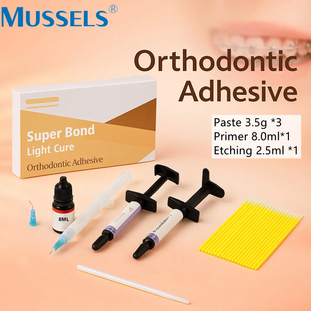 

Dental Orthodontic Bracket Adhesive Kit Light Cure Bonding Glue for Teeth Braces Etch Gel Dentist Materials Resin Curing Paste
