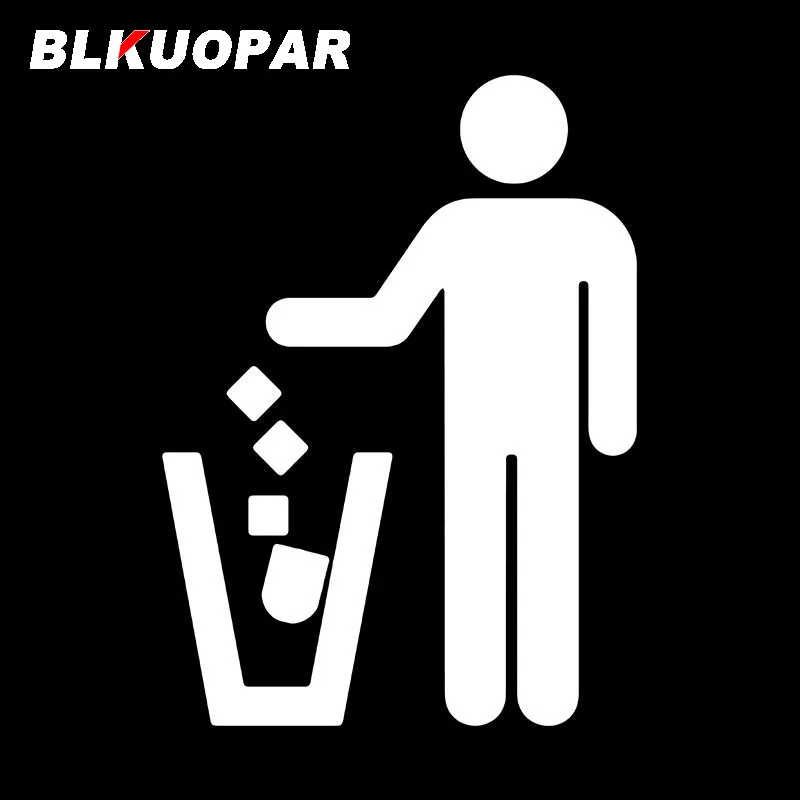 BLKUOPAR Recycle Trash Throw Away The Garbage Car Stickers Personality Die-cut Scratch-Proof Refrigerator Graphics Car Goods