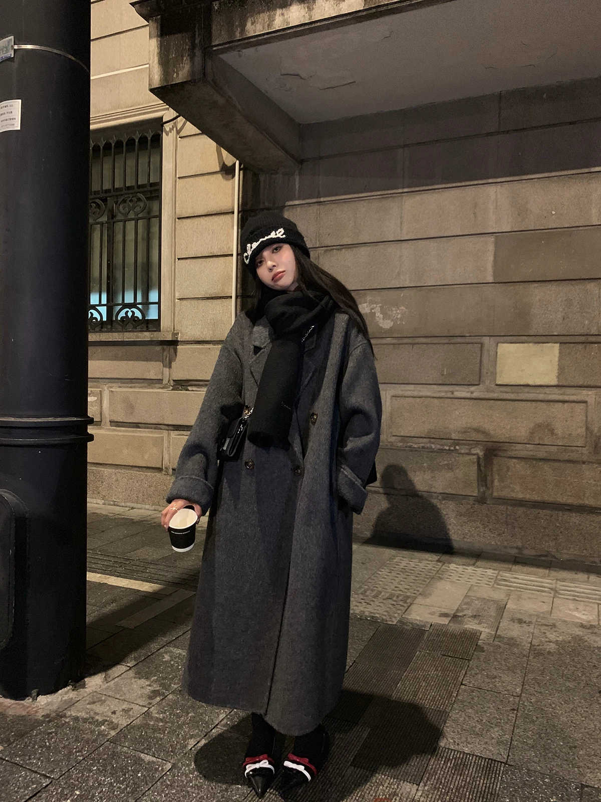 

Double-Faced Woolen Camel down Jaet Women's Winter New Sle Xiao Jun Jun Brand Korean Sle Commute Pure Color Coat