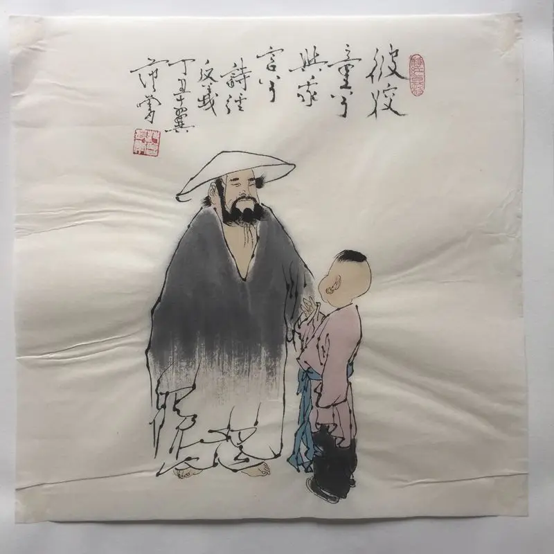 Supply Old Xuan Paper Imitation Fan Zeng Famous Calligraphy and Painting Traditional Chinese Painting Children Xingjia Figure Pa