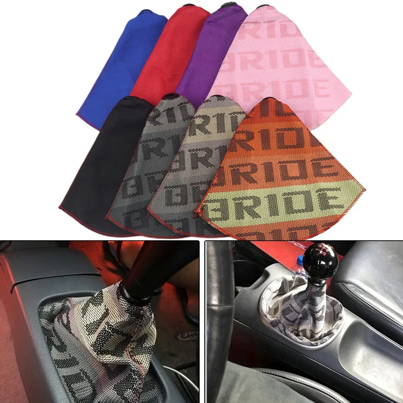 Universal JDM Style Canvas Shift Lever Knob Boot Cover Racing Shift Knob Collars Car Interior Accessories